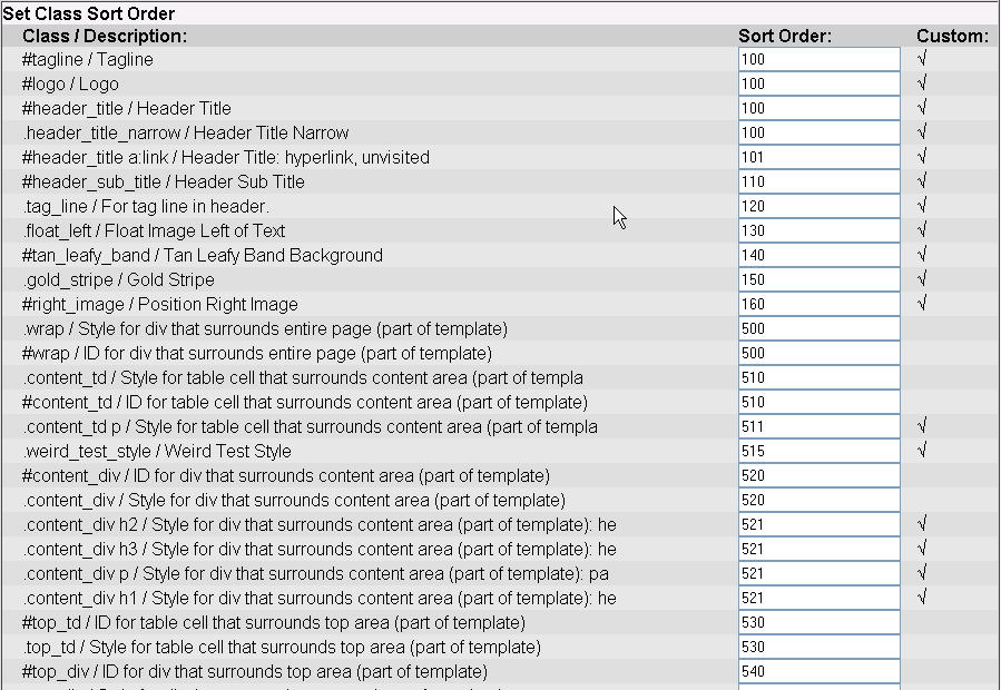 class sort order