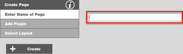 Create Page - Enter Name