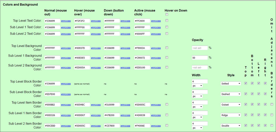 Edit CSS Menu Styles - border radius and box shadow