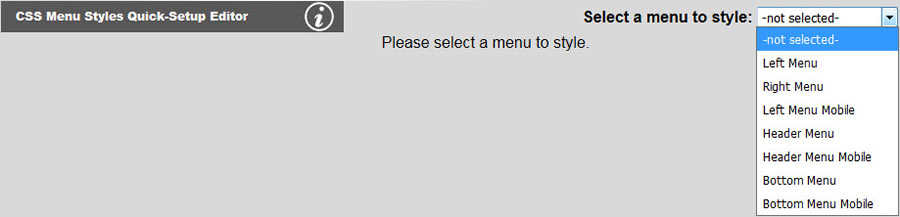 select css menu styles
